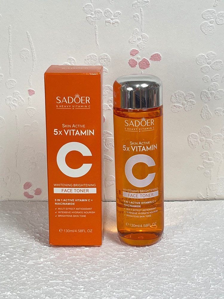 تونر صورت ویتامین C و نیاسینامید سادور SADOER مدل 5x Vitamin C حجم ۱۳۰ میل